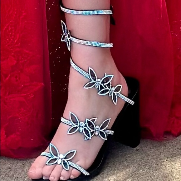 Elegant Black Rhinestone Heels - Picture 3 of 3